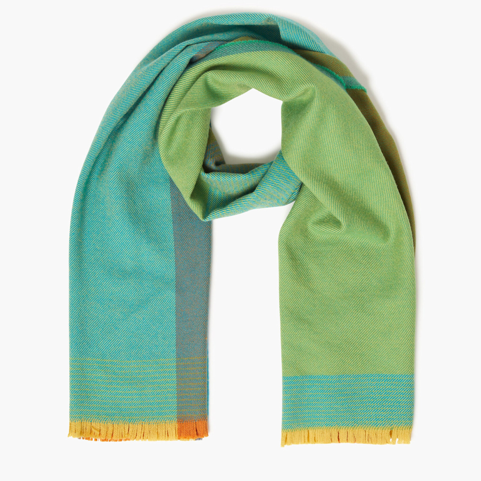 Scarf, Merino Wool Green/Blue