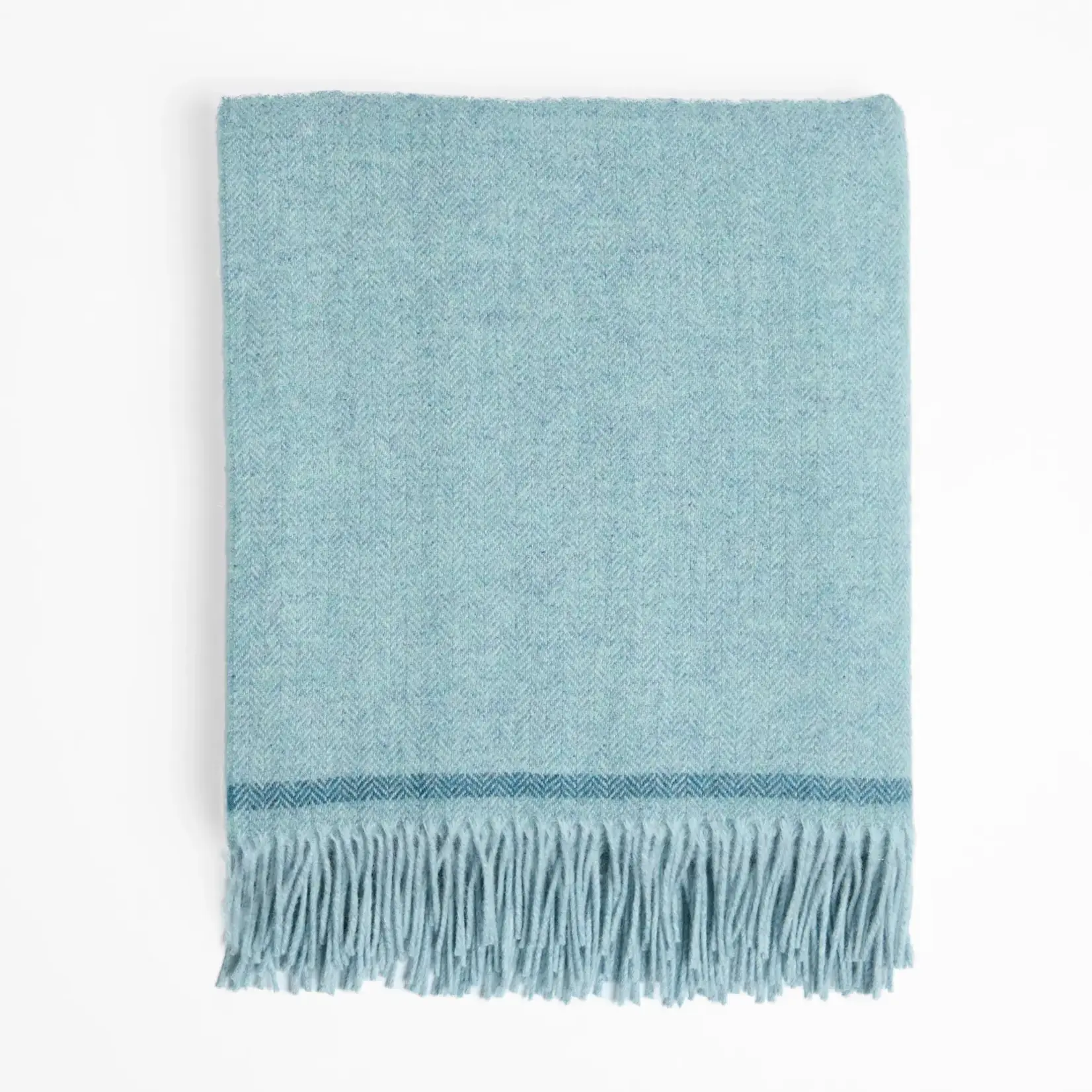 Blanket, Lambswool Aqua Blue 55x70 in