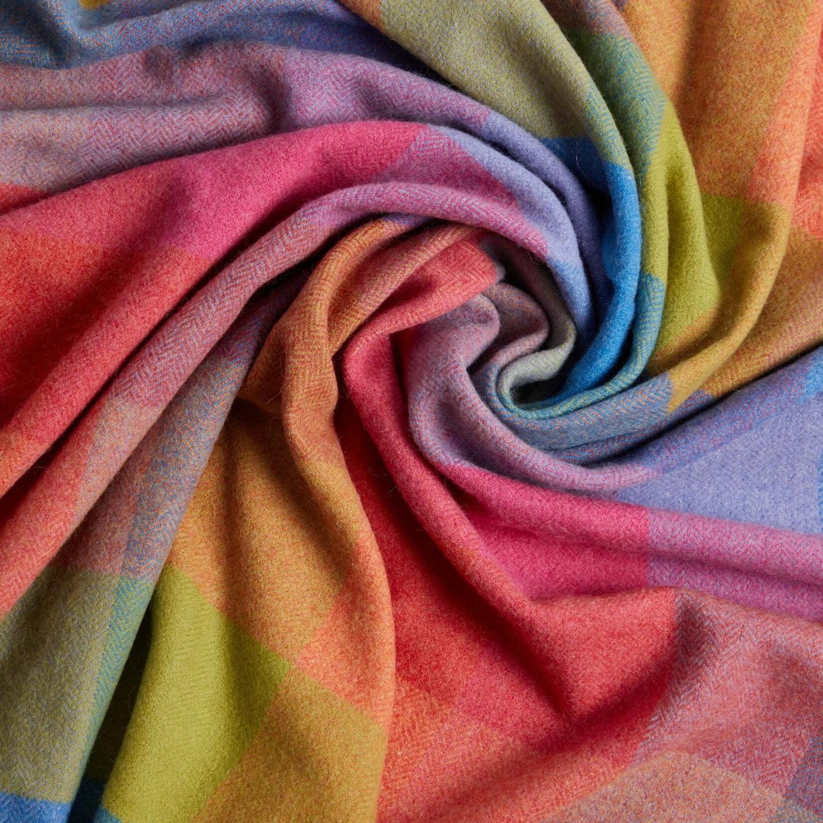 Blanket, Lambswool Multi Block Check 55x70 in