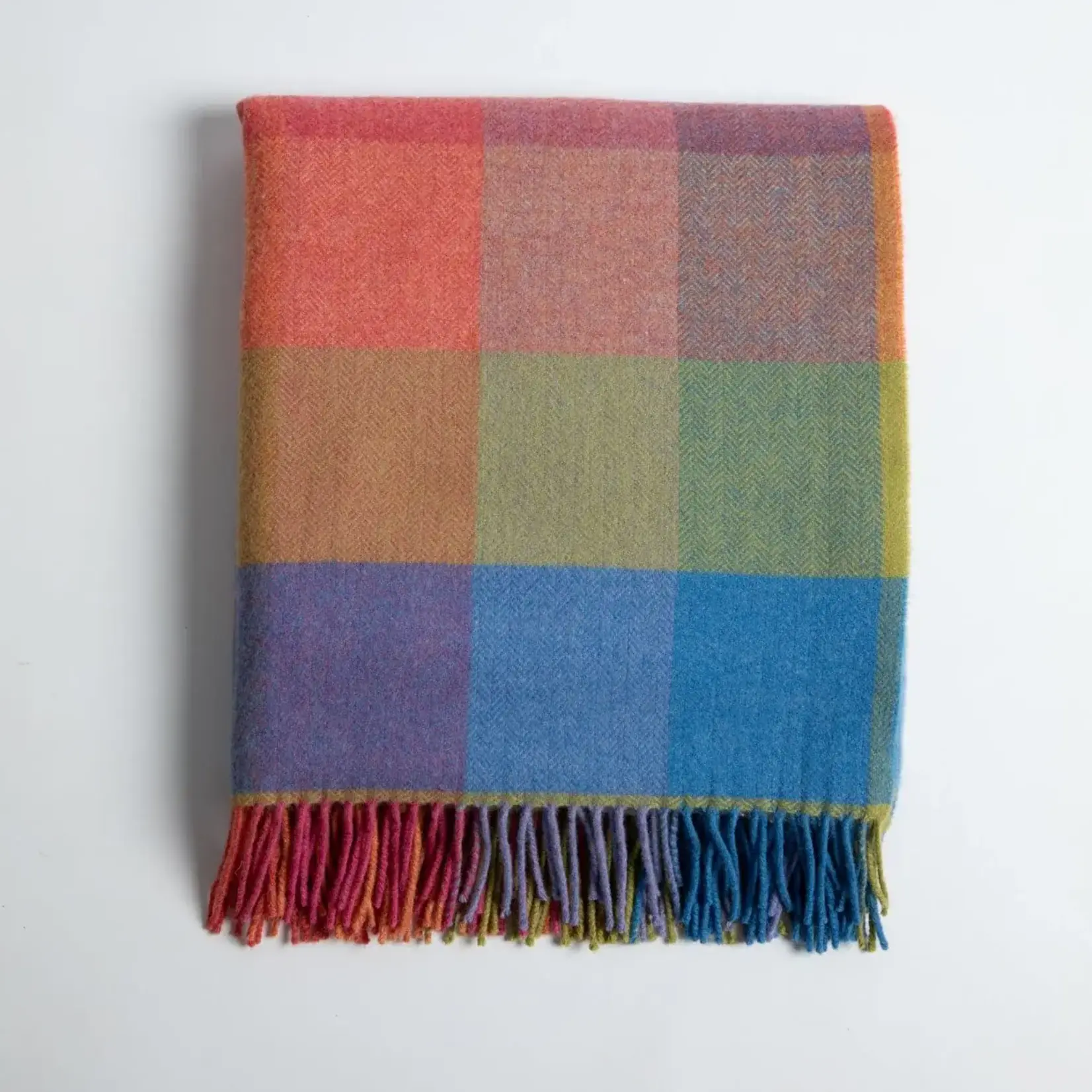 Blanket, Lambswool Multi Block Check 55x70 in
