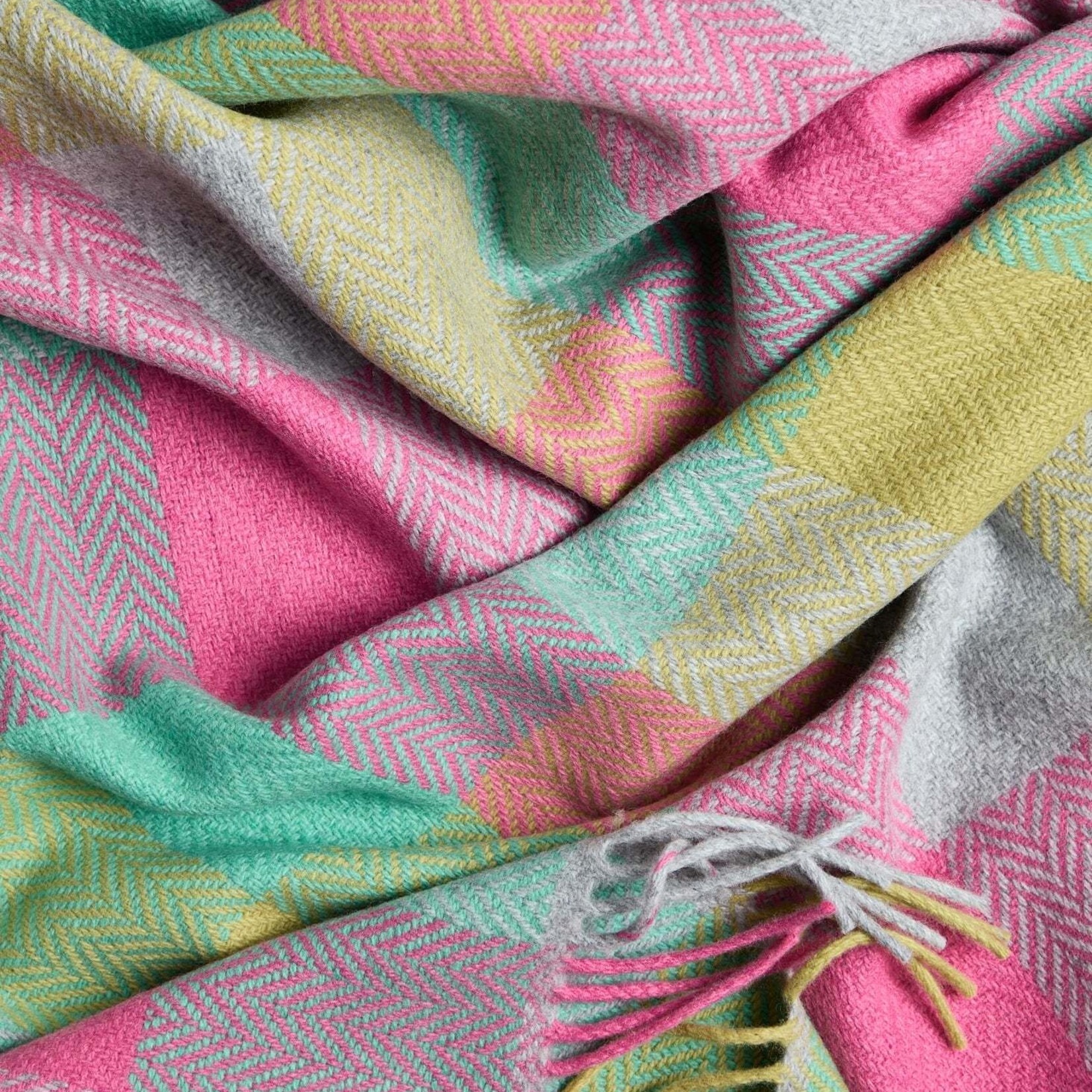 Blanket, Cashmere/Lambswool Skellig Bright Check 55x70 in