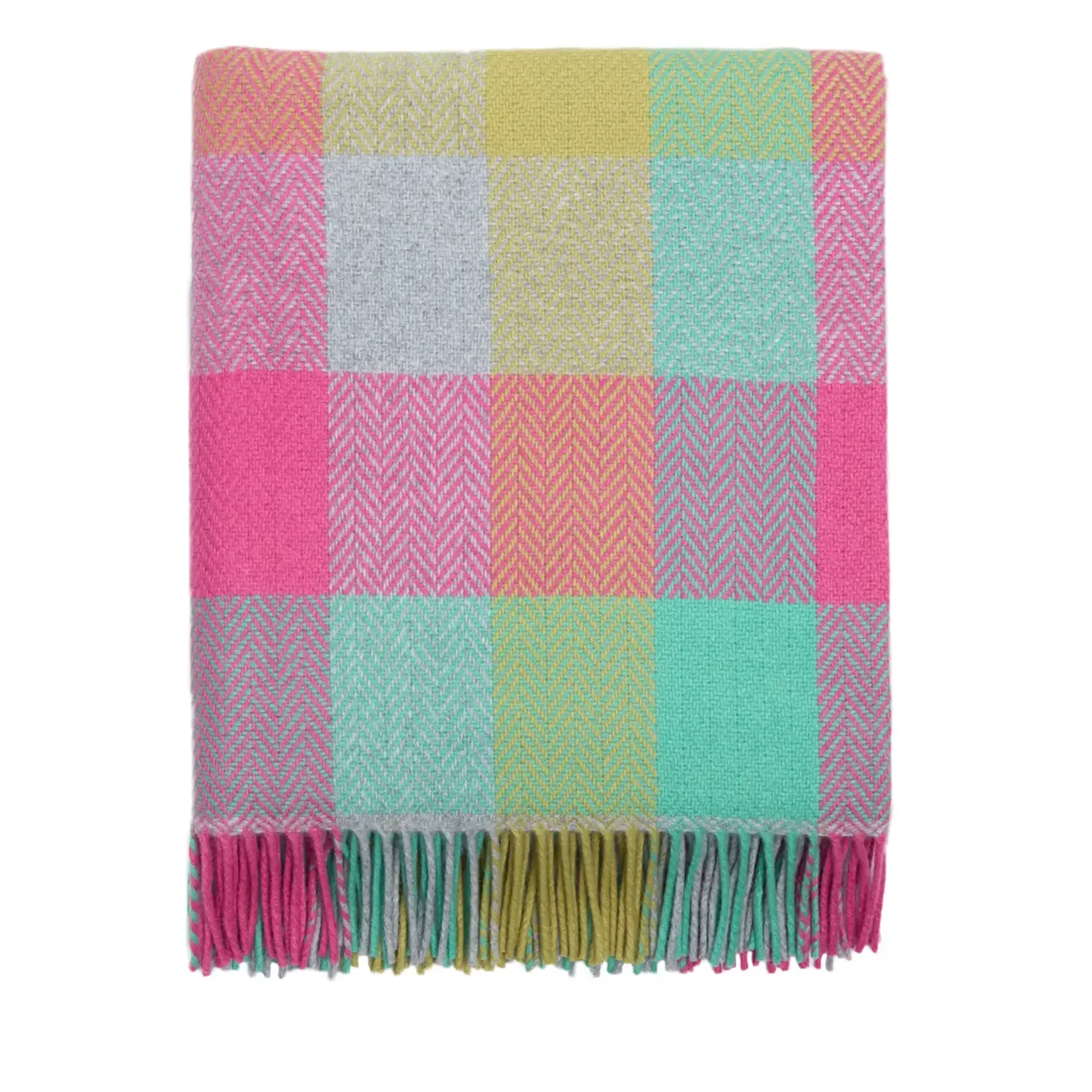 Blanket, Cashmere/Lambswool Skellig Bright Check 55x70 in