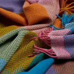 Blanket, Cashmere/Lambswool Deel Check 55x70 in