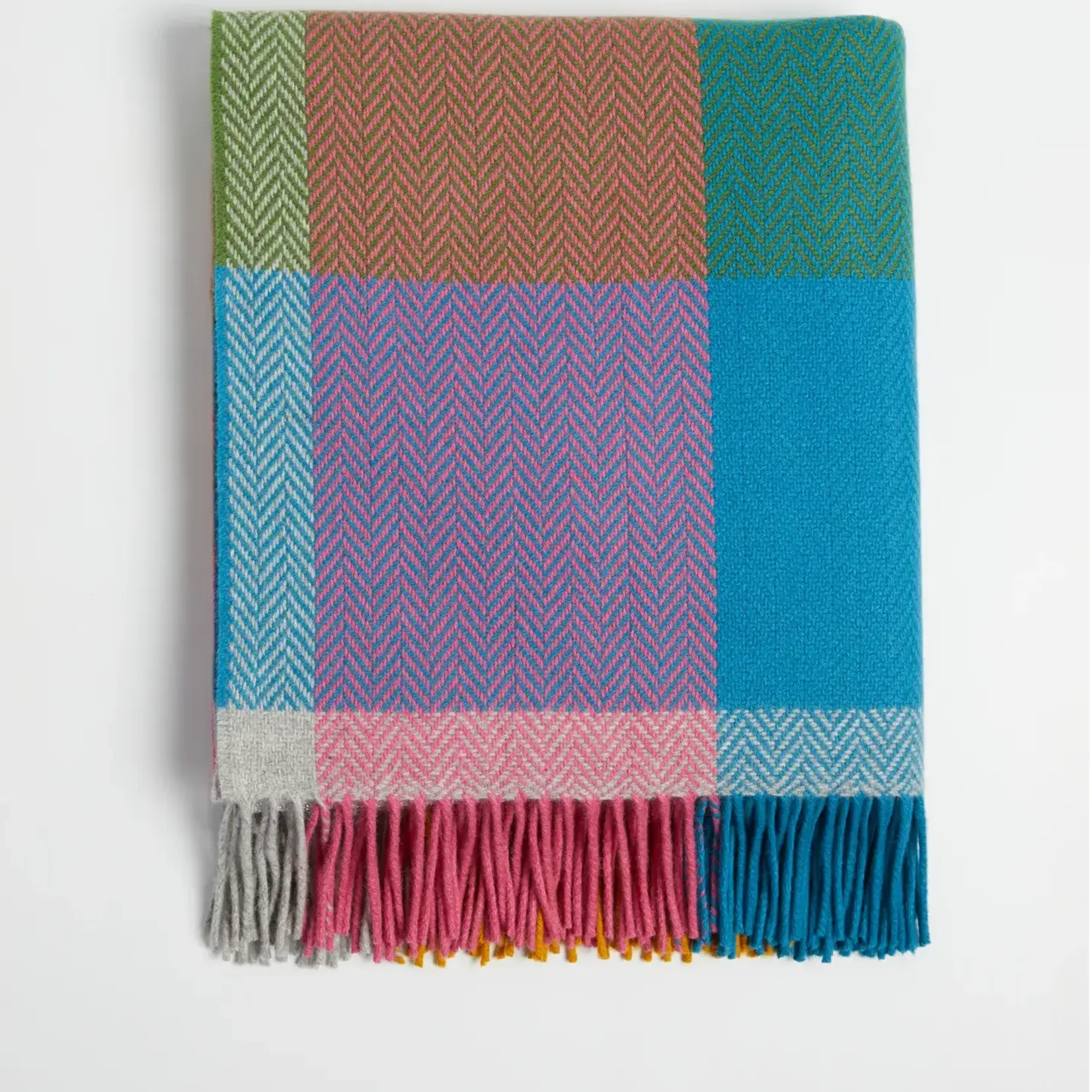 Blanket, Cashmere/Lambswool Deel Check 55x70 in