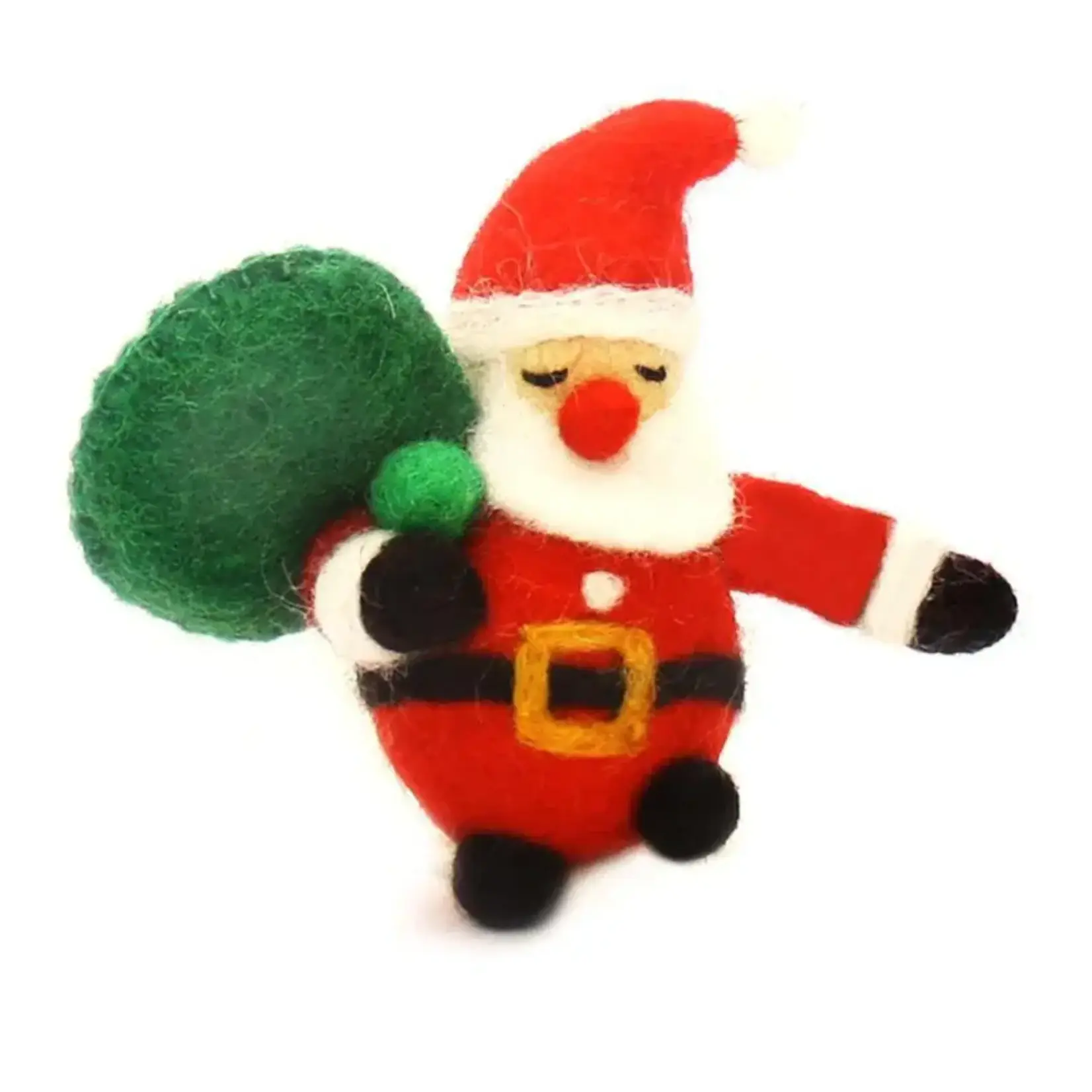 Ornament, Felt Fair Trade Santa w/Sack