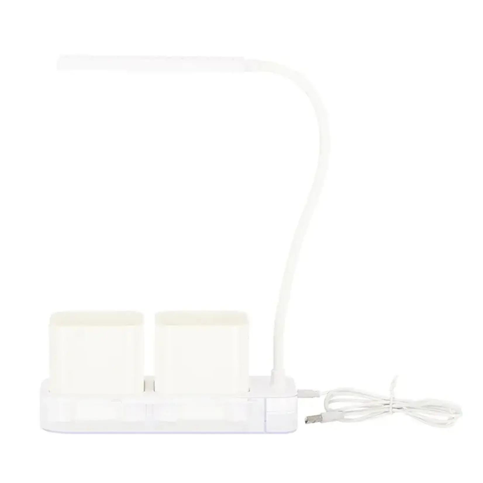 Grow Lamp w/ 2 Pots Wh