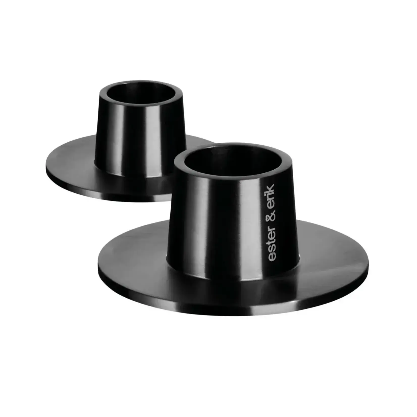 Candle Holder, Taper Matte Black Set/2