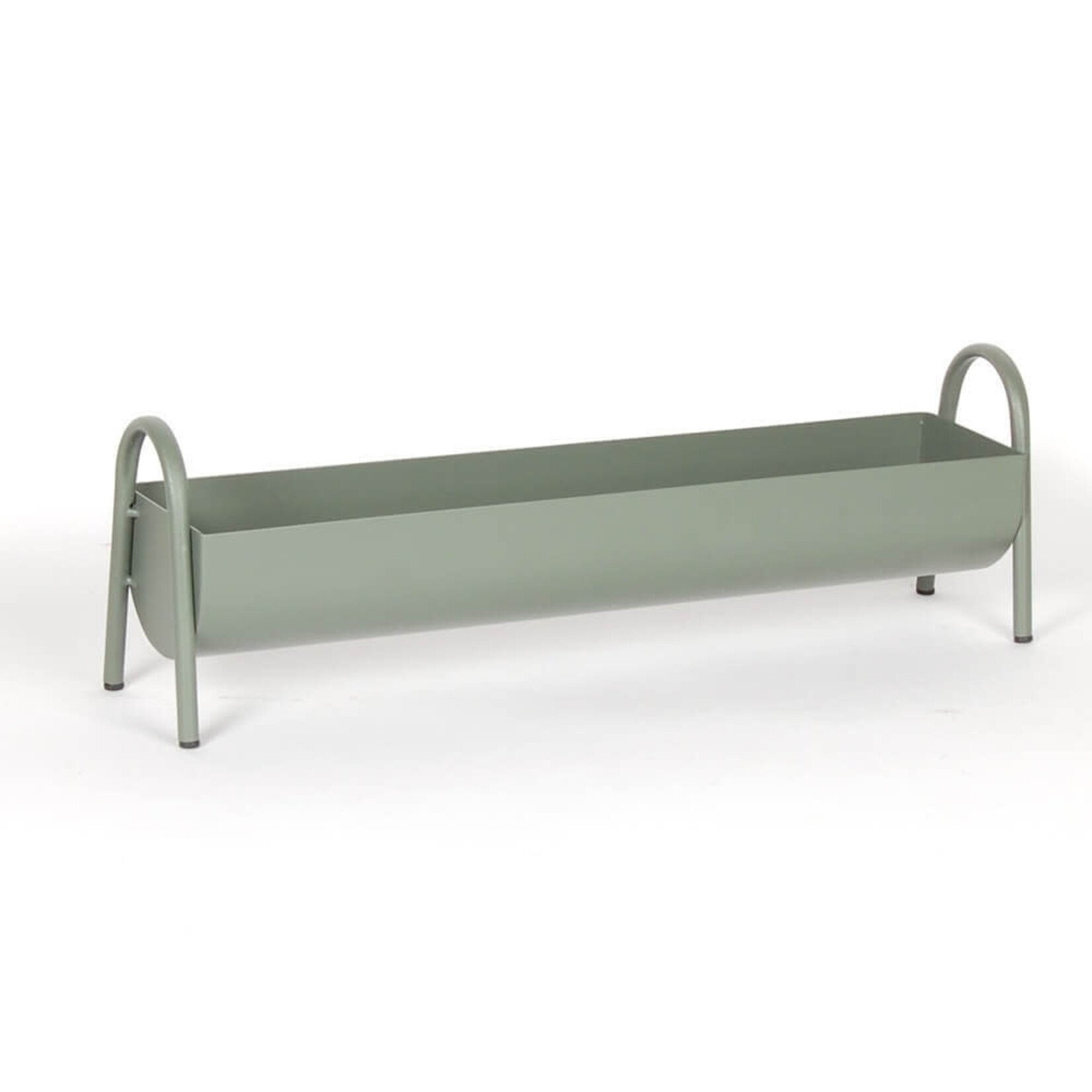 Planter, Trough Metal Green 18 in