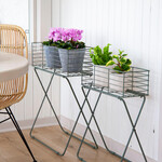 Plant Stand, Wire Basket Green M 25 in