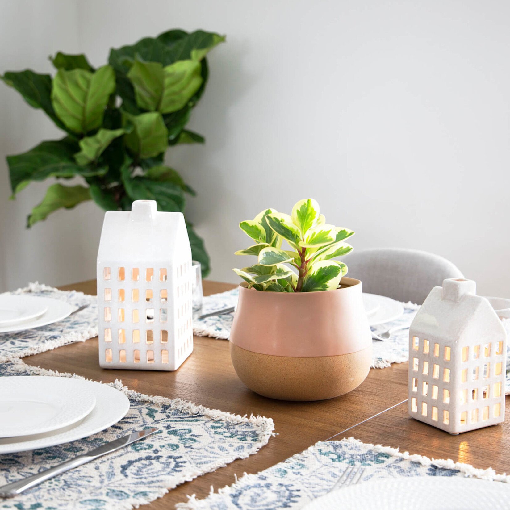 Candle Holder, House White 8.5 in