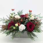 Holiday Arrangement, Long Red & White Centerpiece