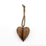 Ornament, Natural Heart Mango Wood 2 in