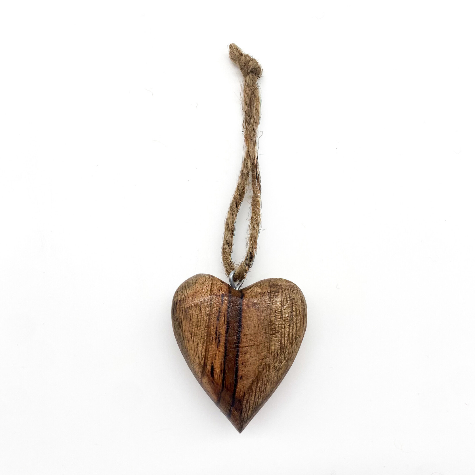 Ornament, Natural Heart Mango Wood 2 in