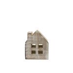 Ornament, House White Mango Wood Sm