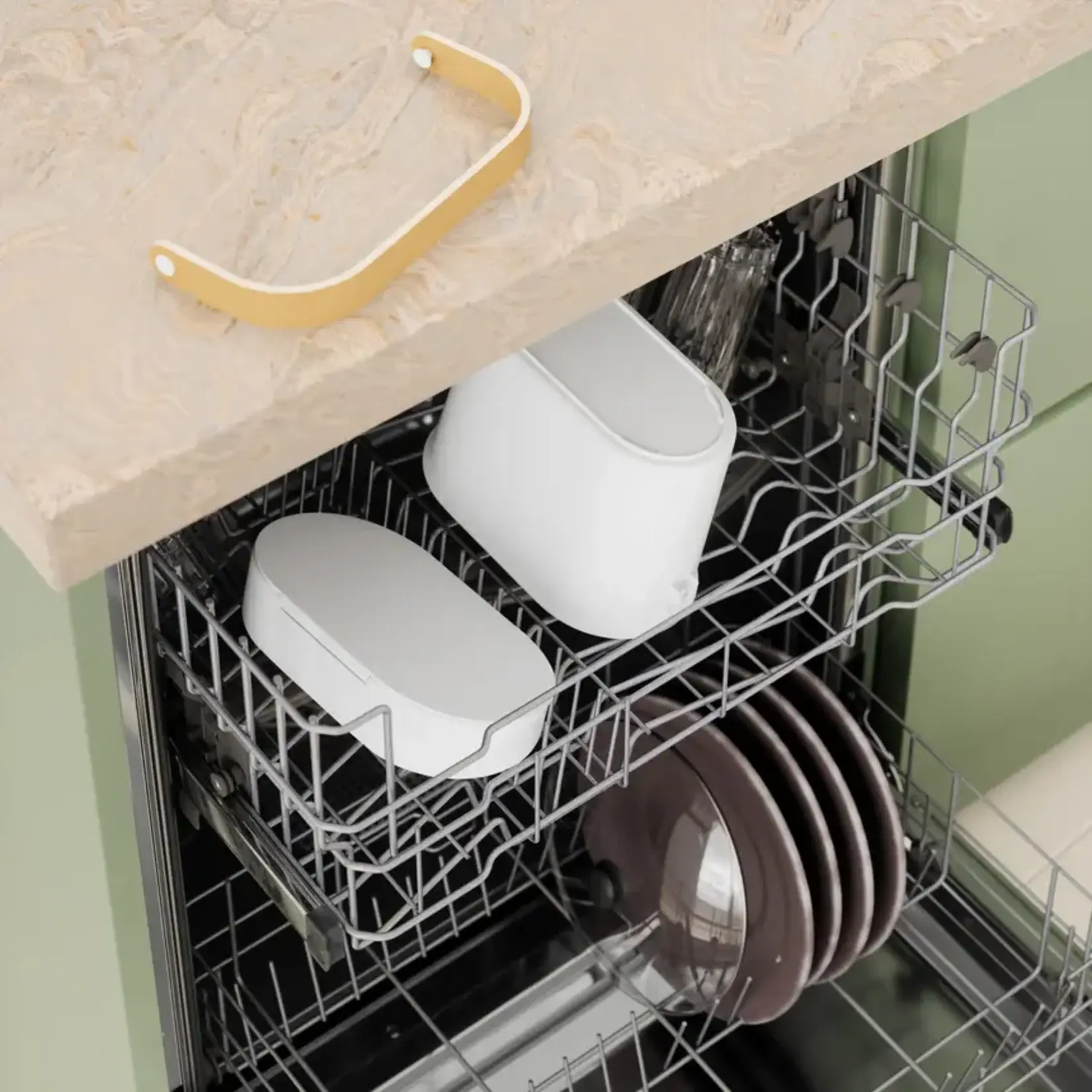 Compost Bin, White Natural