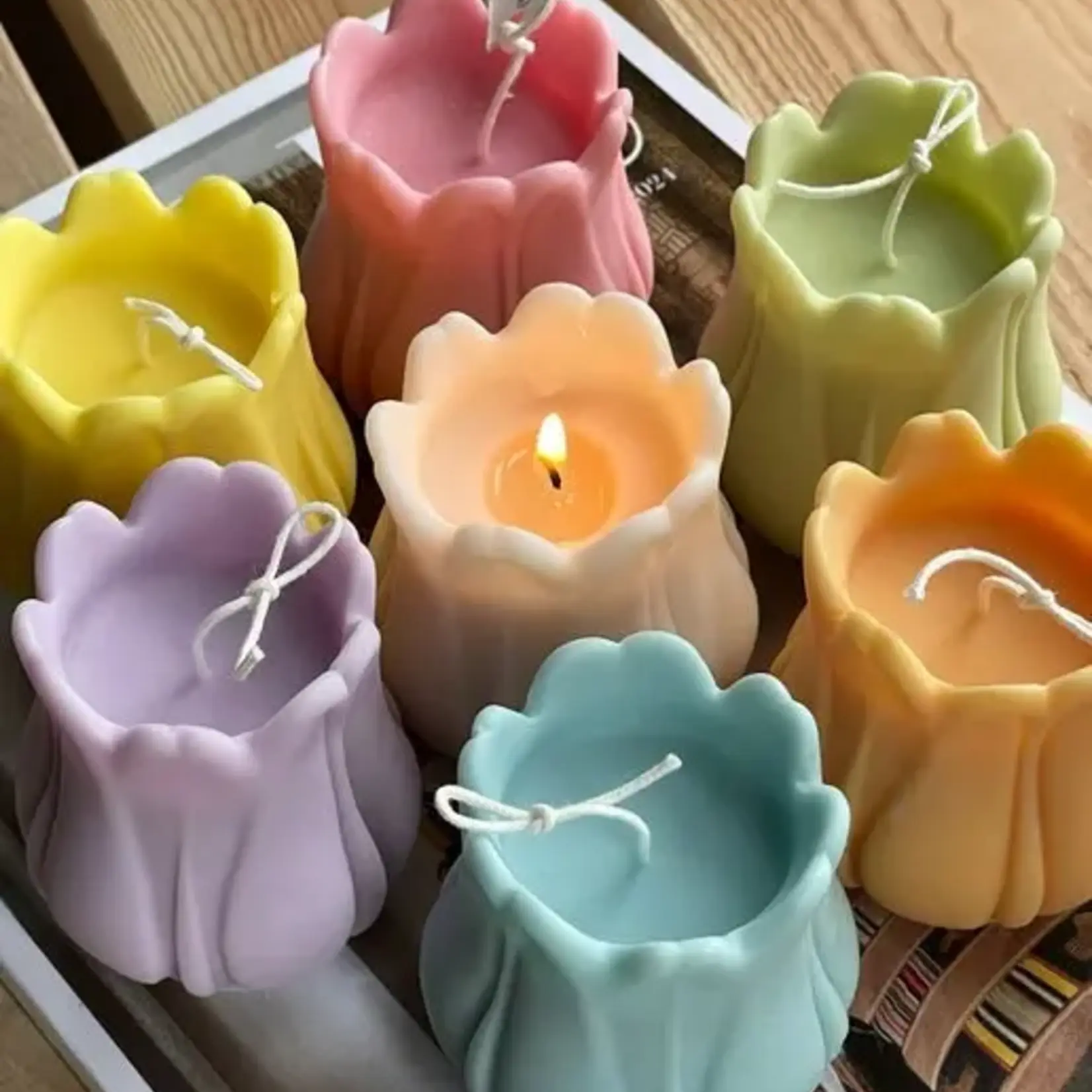 Candle, Tealight Tulip Yellow