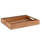 Tray, Rectangle w/ Handles Acacia Wood 14x17 in
