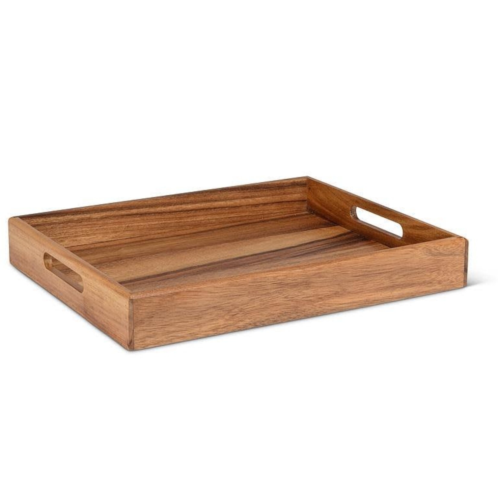 Tray, Rectangle w/ Handles Acacia Wood 14x17 in