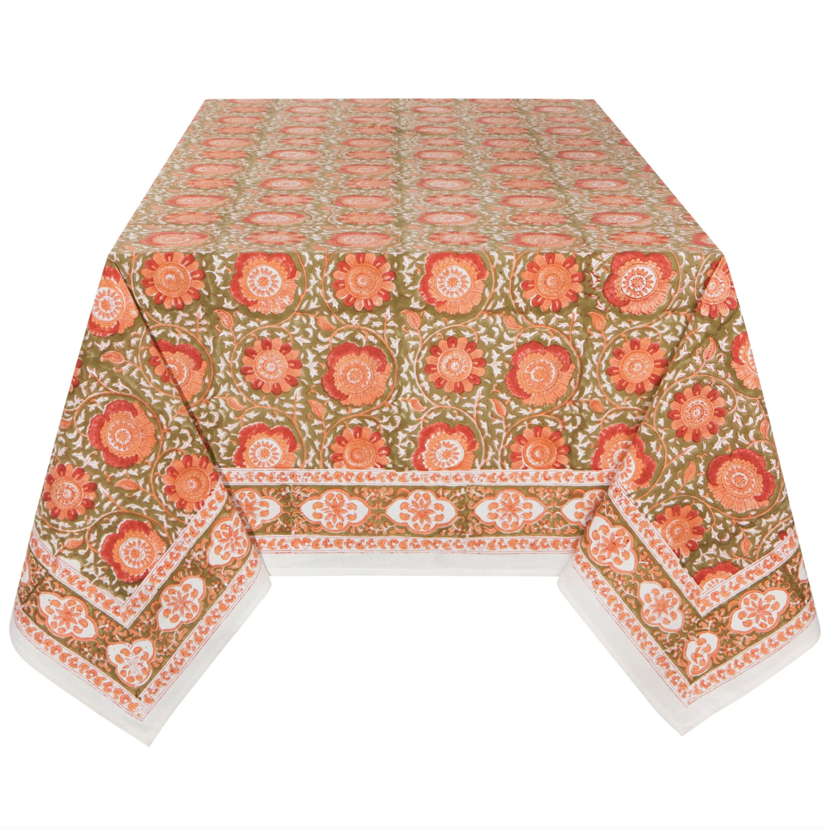 Tablecloth, Zinnia Block Print 60x90