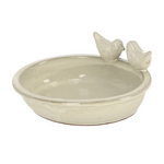 Bird Bath, Ceramic Round Cream