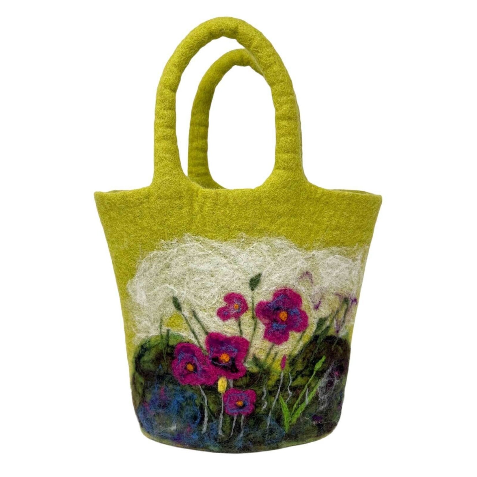 Bag, Felt Flower Green