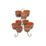 Two-Tier Stand w/ 9Terracotta Redstone Pots