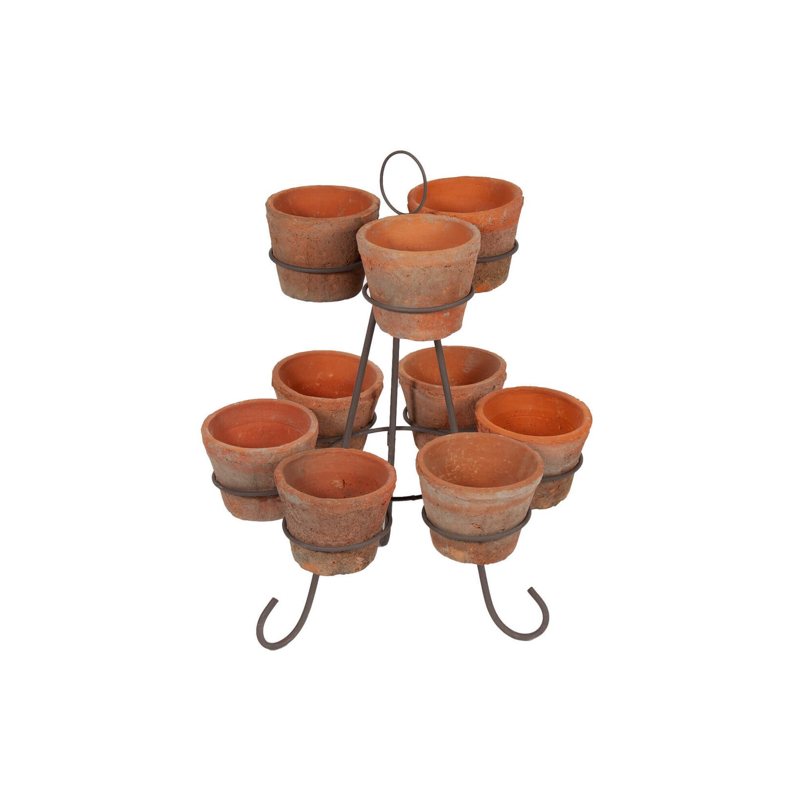 Two-Tier Stand w/ 9Terracotta Redstone Pots