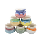Pot, Glazed Colourful Lotus 2 in