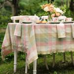 Tablecloth, Georgia Plaid Pink Sage 60x90 AC