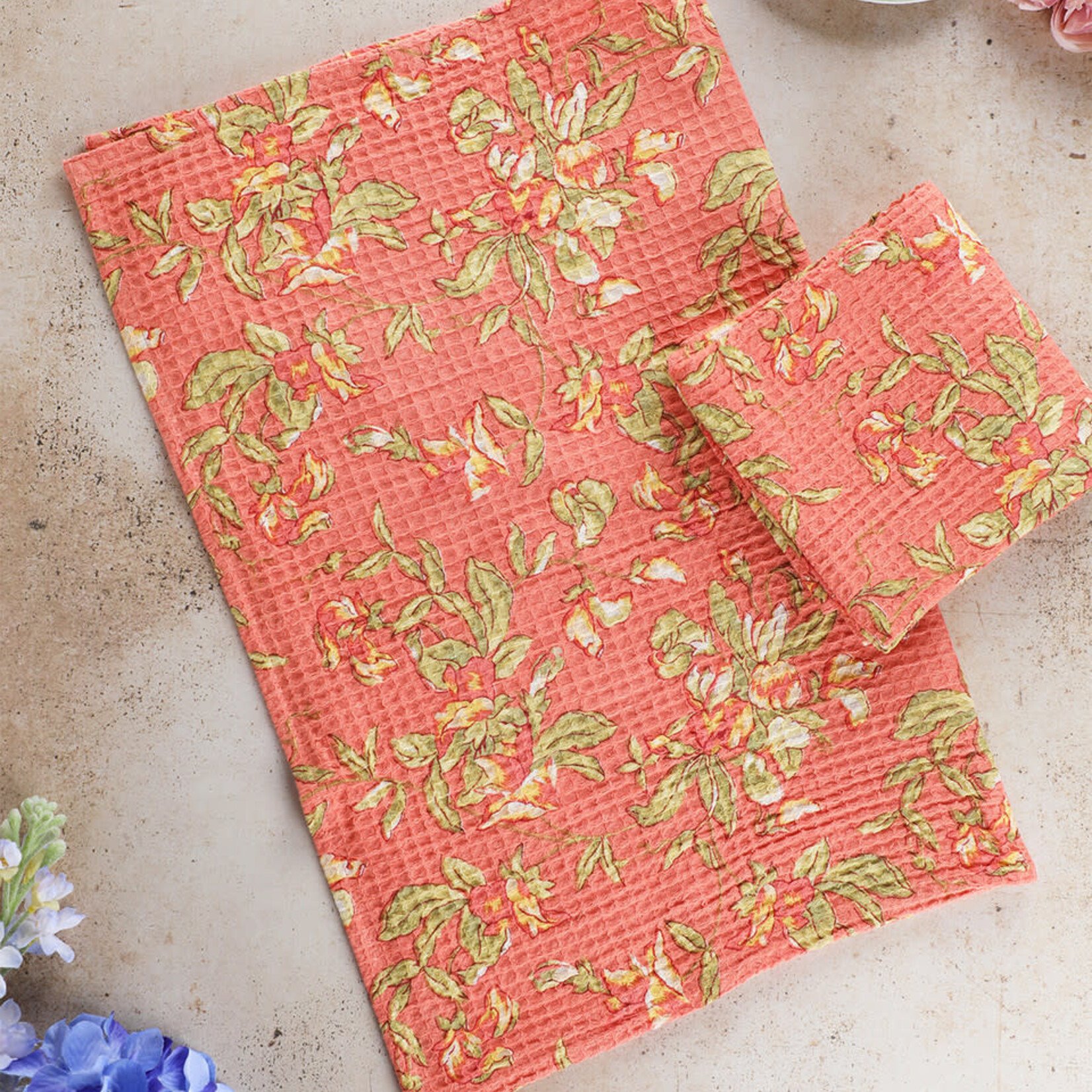 Tea Towel, Sweet Pea Coral
