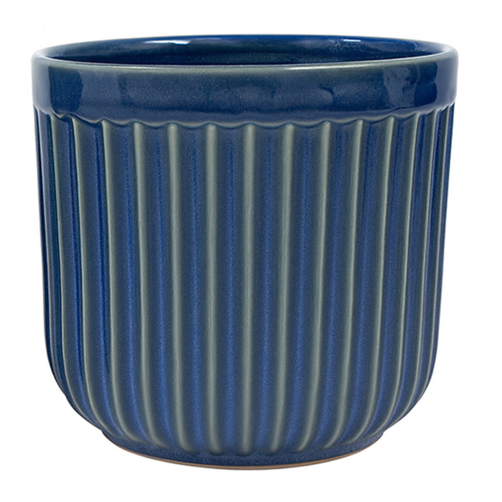 Potcover, Lyse Blue Lines Ceramic 6.75 in