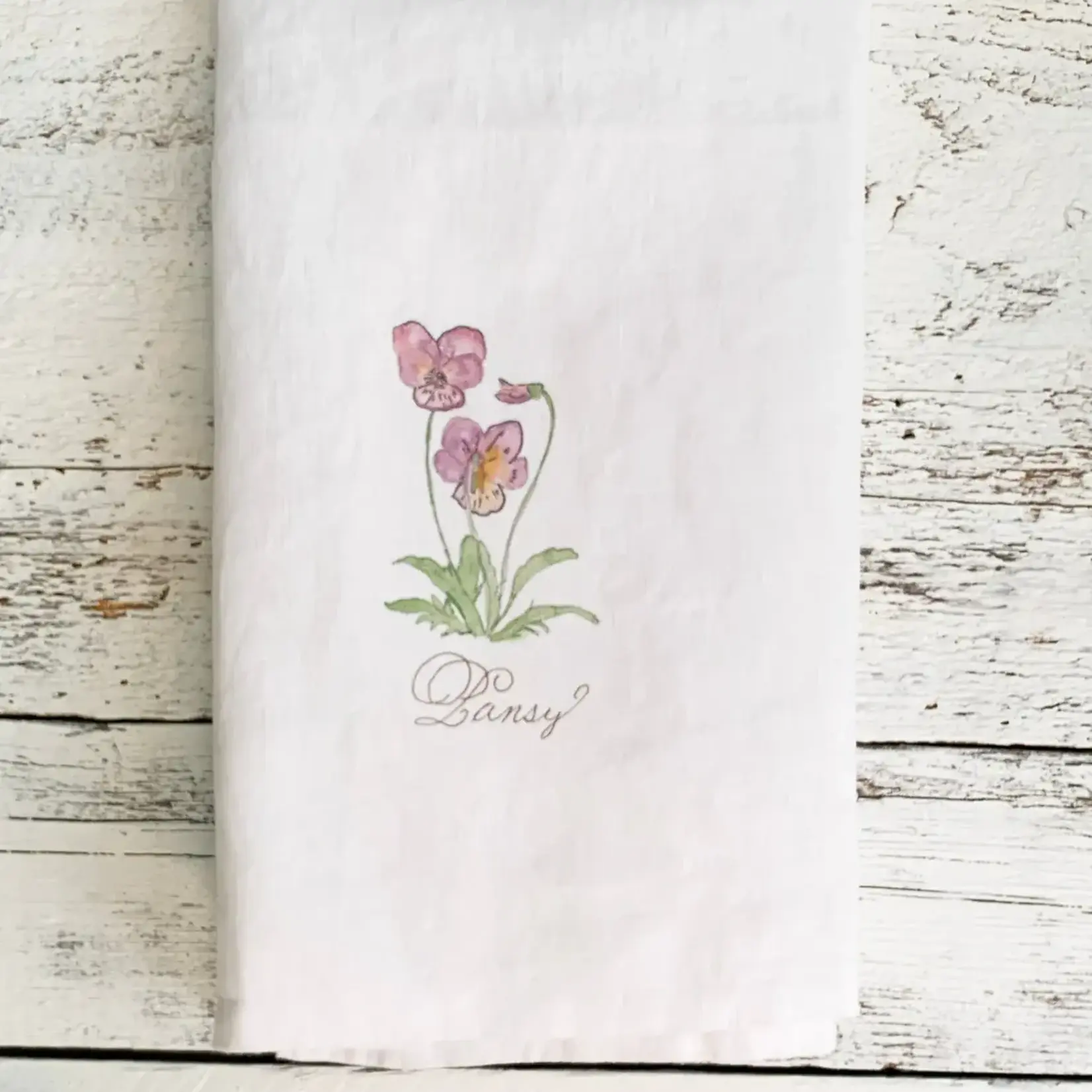 Tea Towel, Pansey French Linen 28 in