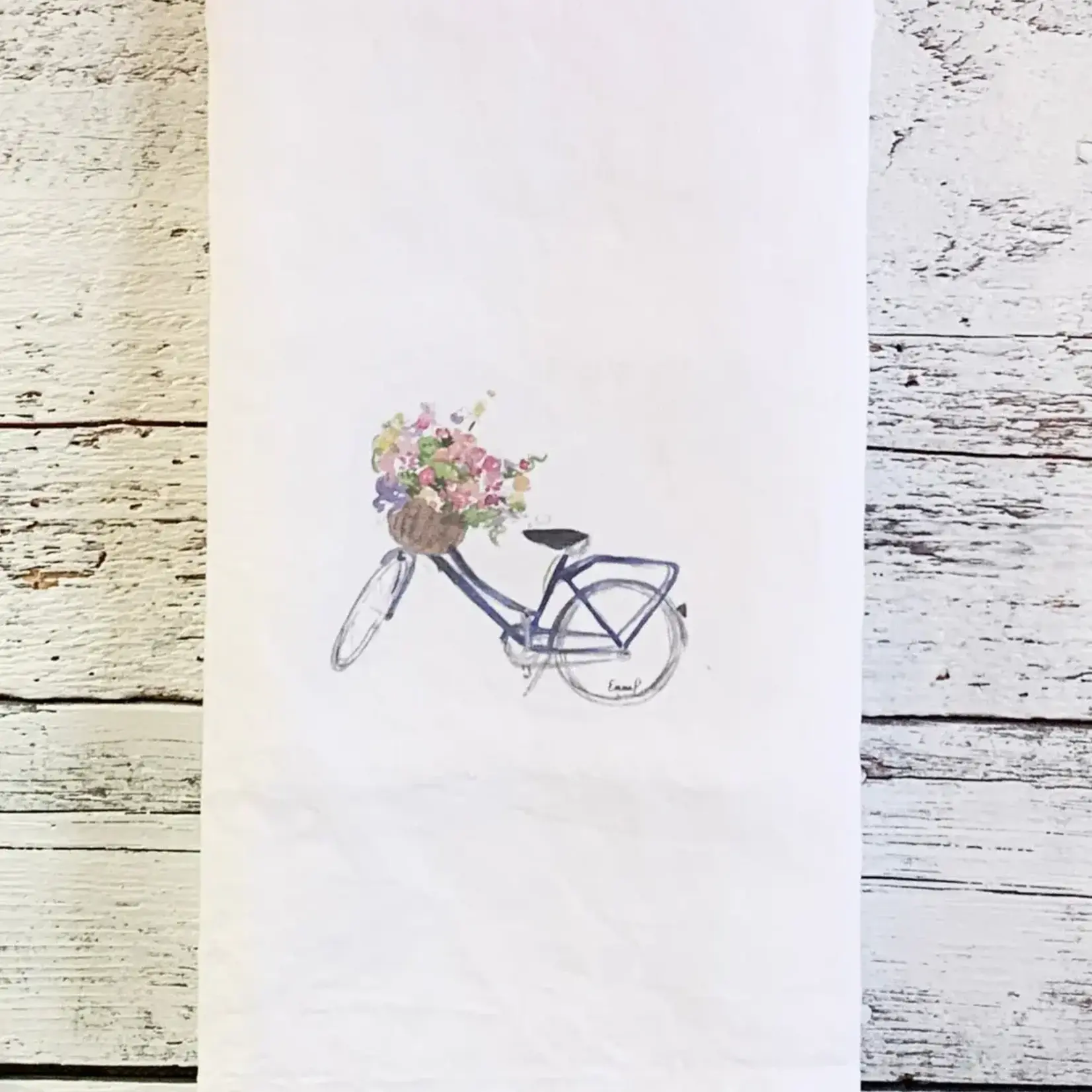 Tea Towel, Vintage Bicycle French Linen 28 in