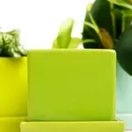 Pot, Cube w/s Green Sheen 3 in