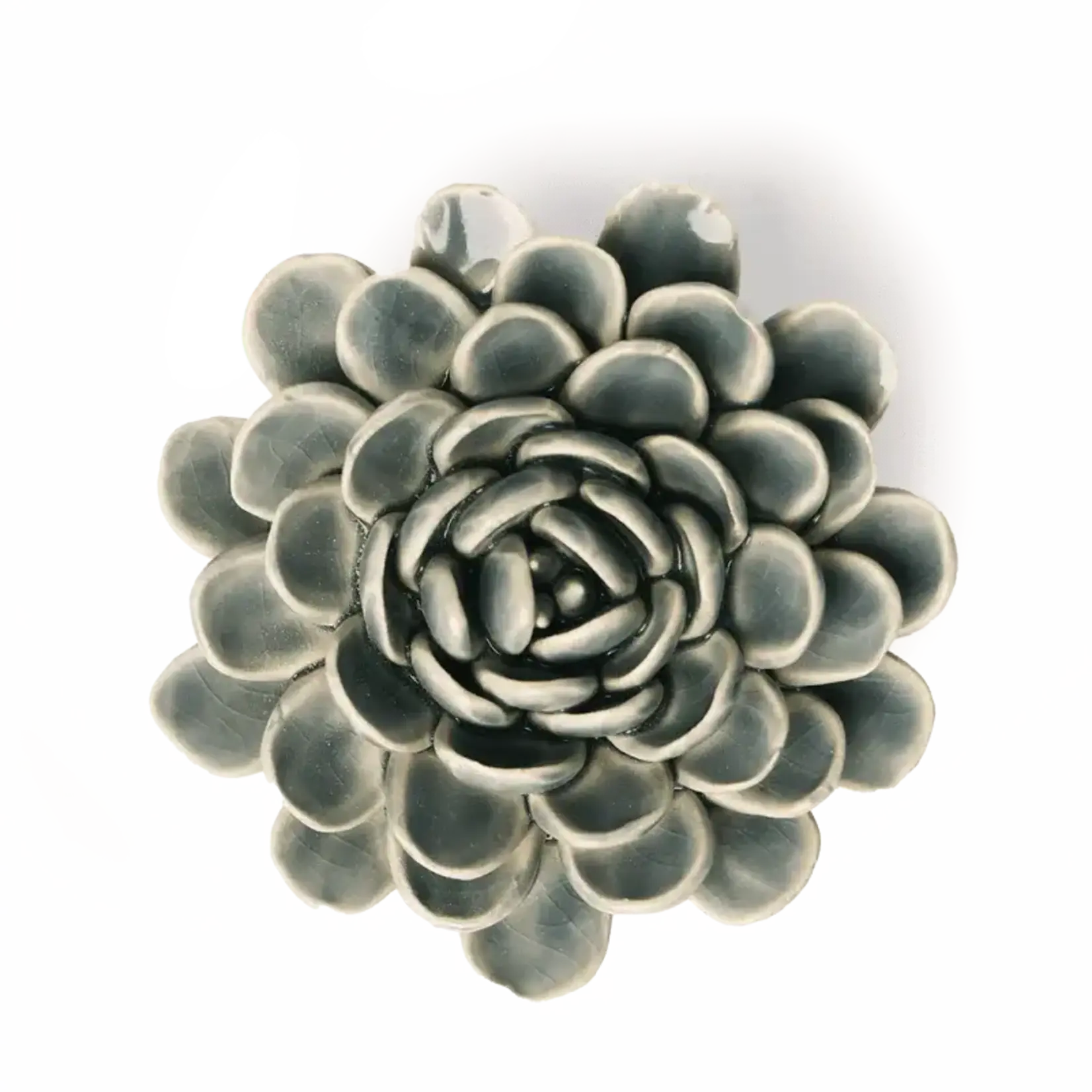 Ceramic Flower, Pewter Blue Zinnia