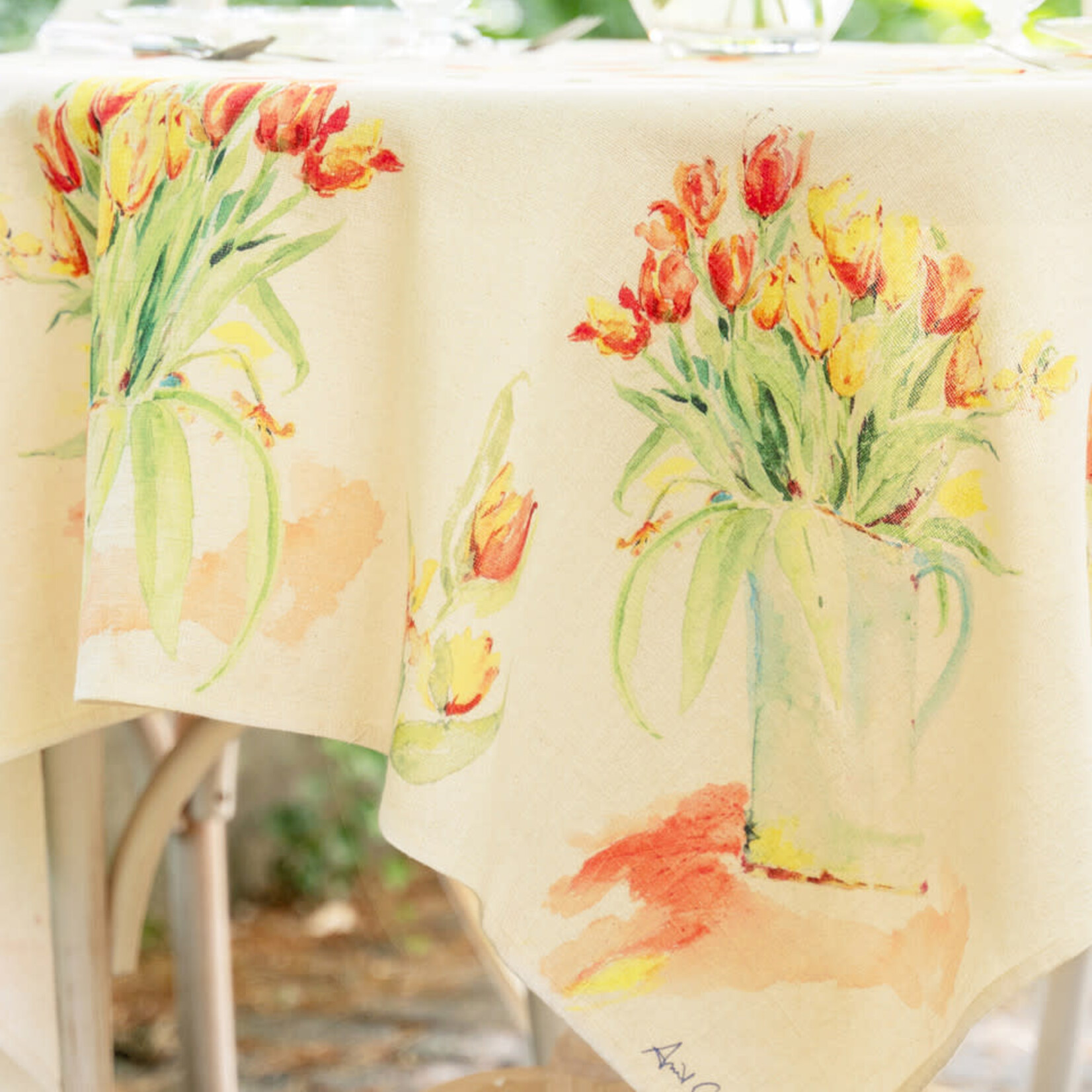 Tablecloth, Painted Tulips AC 54x54