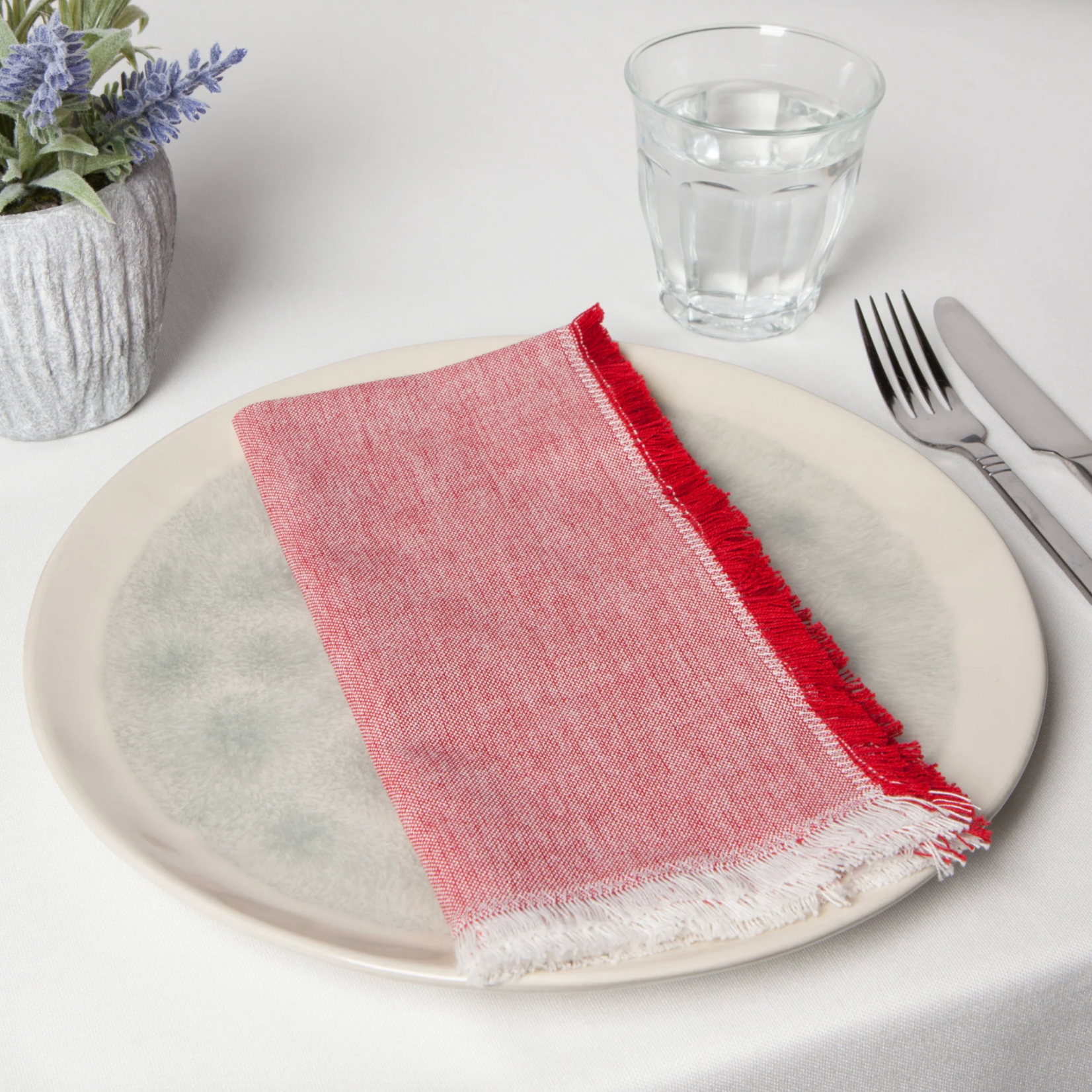 Napkin, Chambray Chili Red 18 in