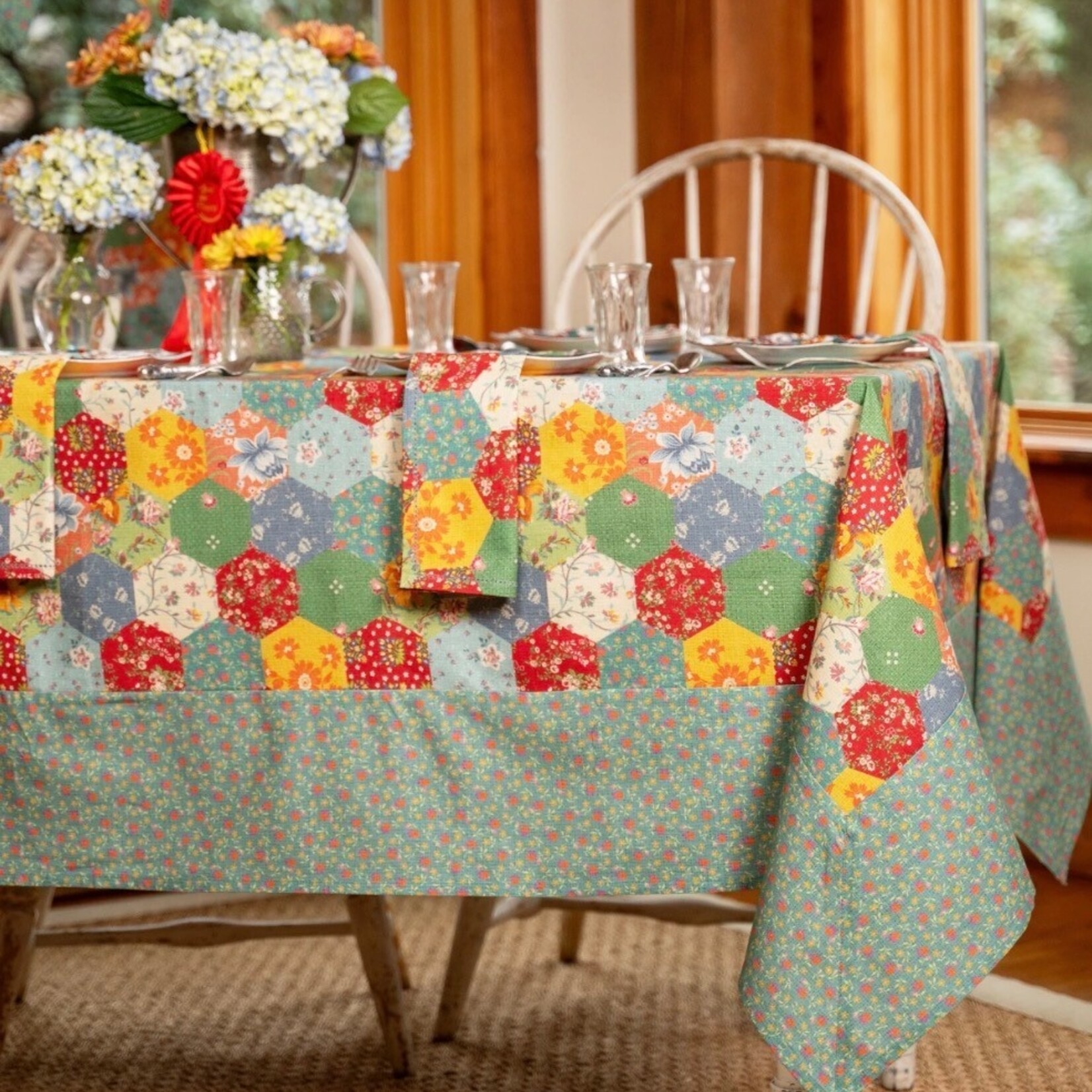 Tablecloth, County Fair Patchwork Multi 54x54 AC