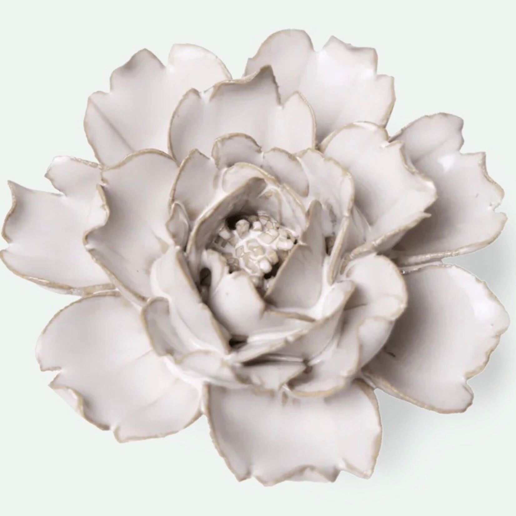 Ceramic Flower, Small Ivory Rose
