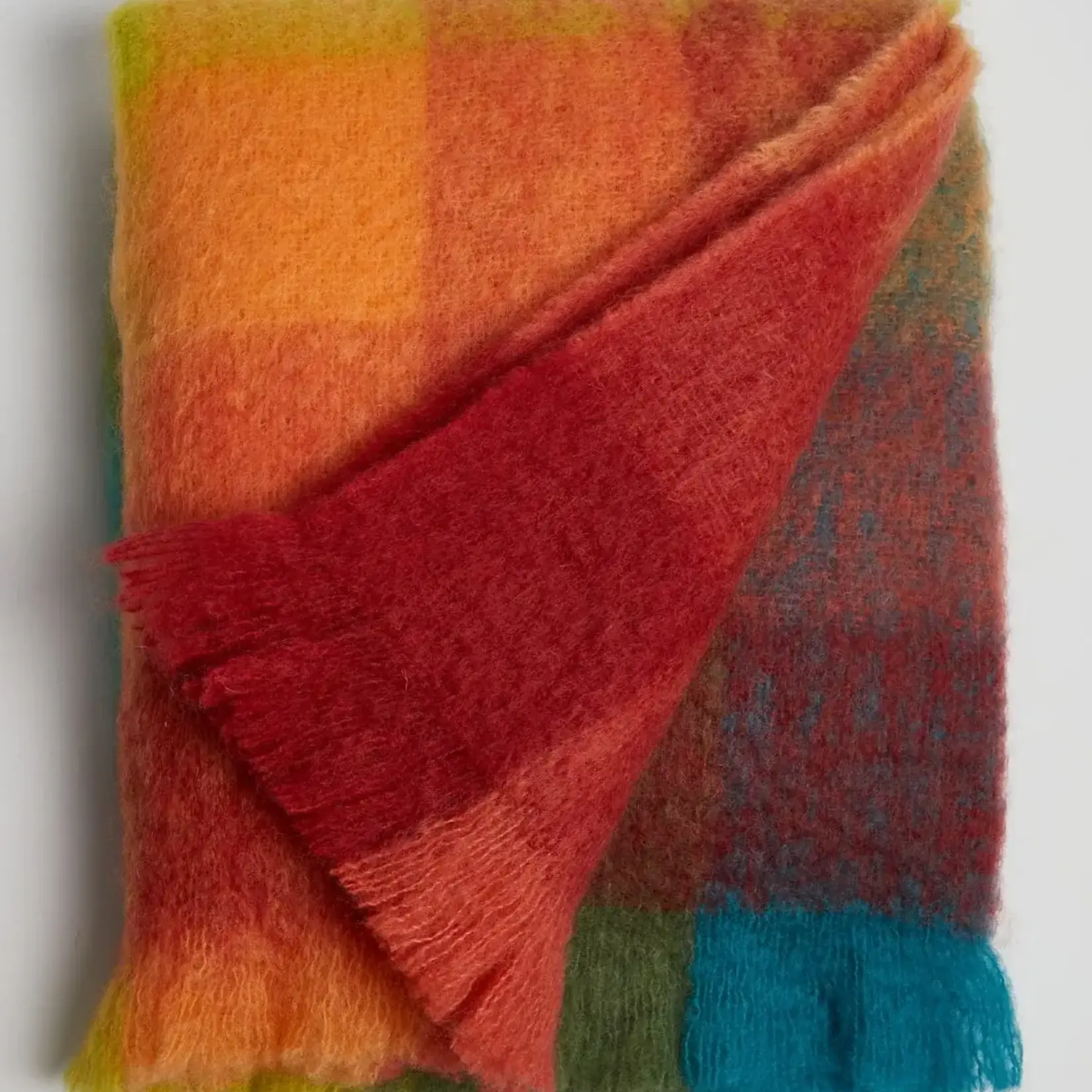 Throw, Mohair Colour Block