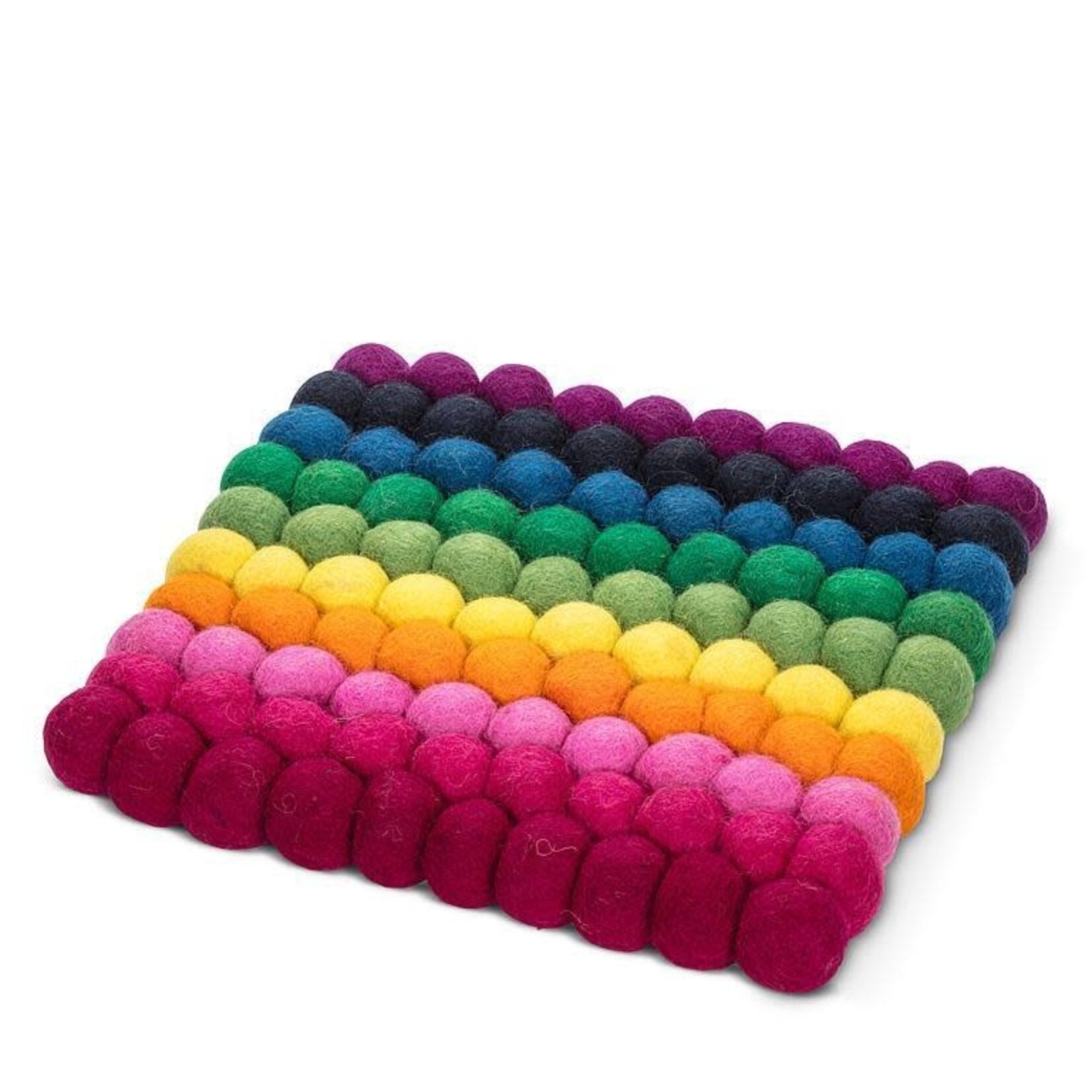 Trivet, Felt Rainbow Stripe 8 in