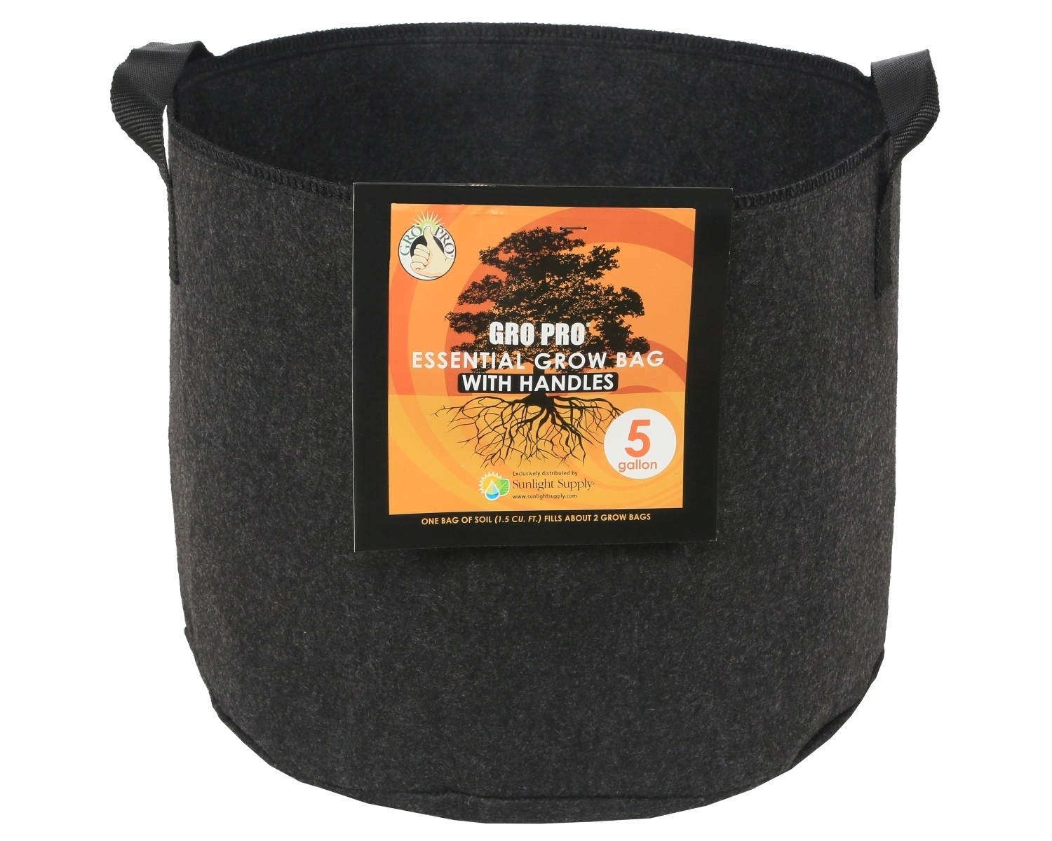 Gro pro 5 gallon fabric black