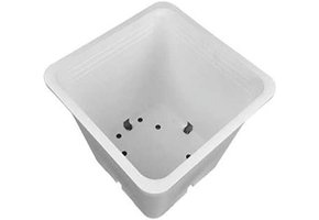 Square 6x6 3 gallon White Plastic Pot