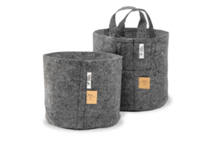 Root pouch 3 gallon grey fabric pot