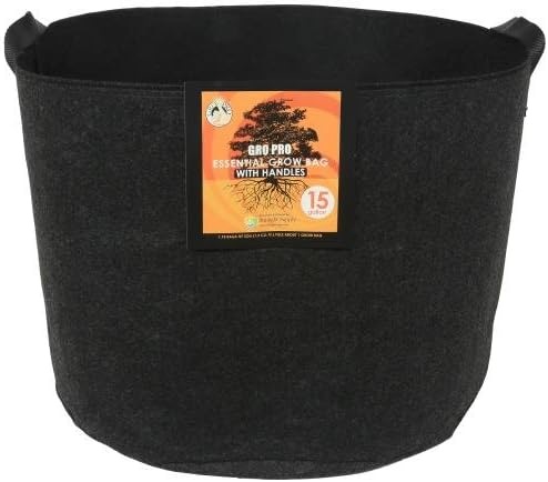 Gro pro 15 gallon fabric w/handles black