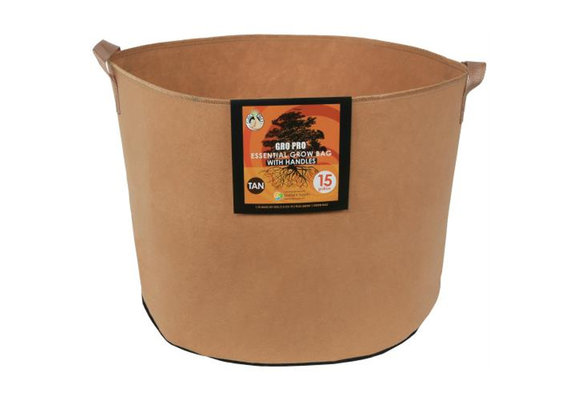 Gro pro 15 gallon fabric w/handles tan