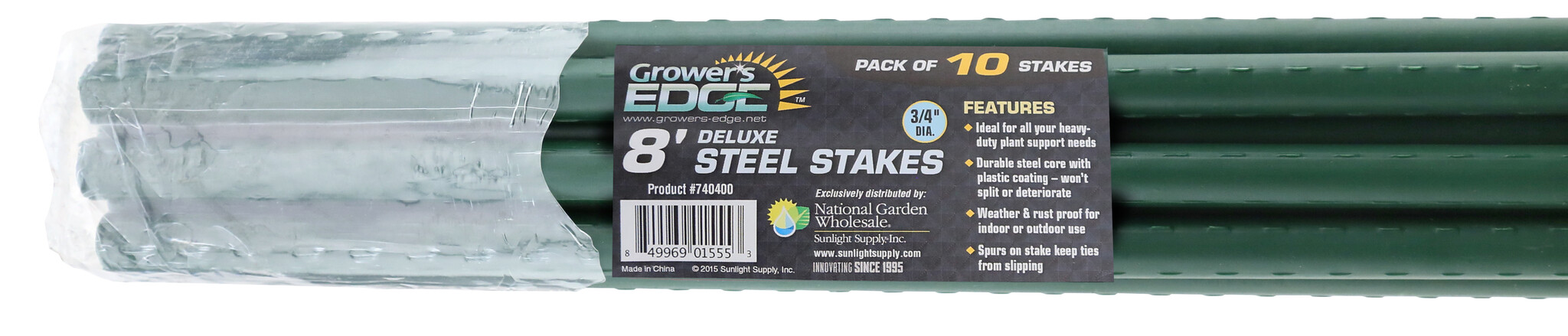 Growers edge deluxe steel stake 8’ 10 pack
