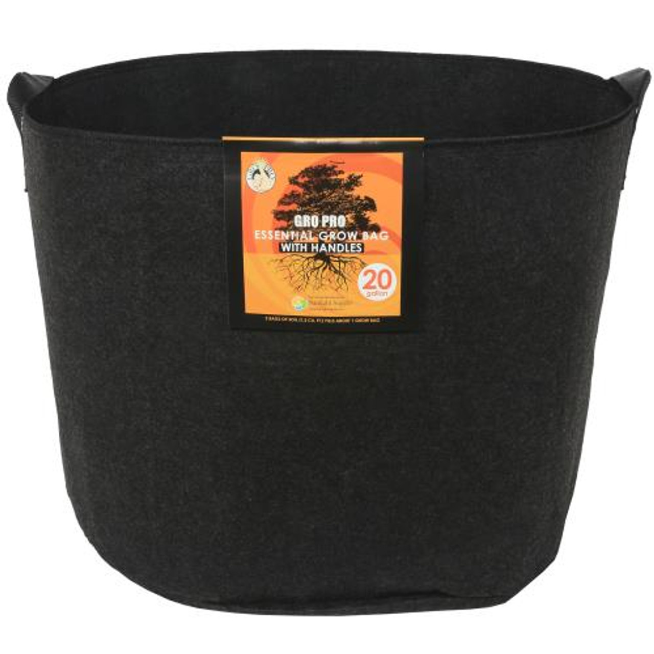 Gro pro black 20 fabric gallon with handles