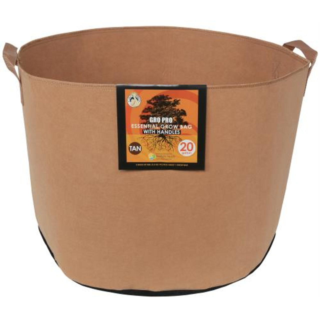 Gro pro tan 20 fabric gallon with handles