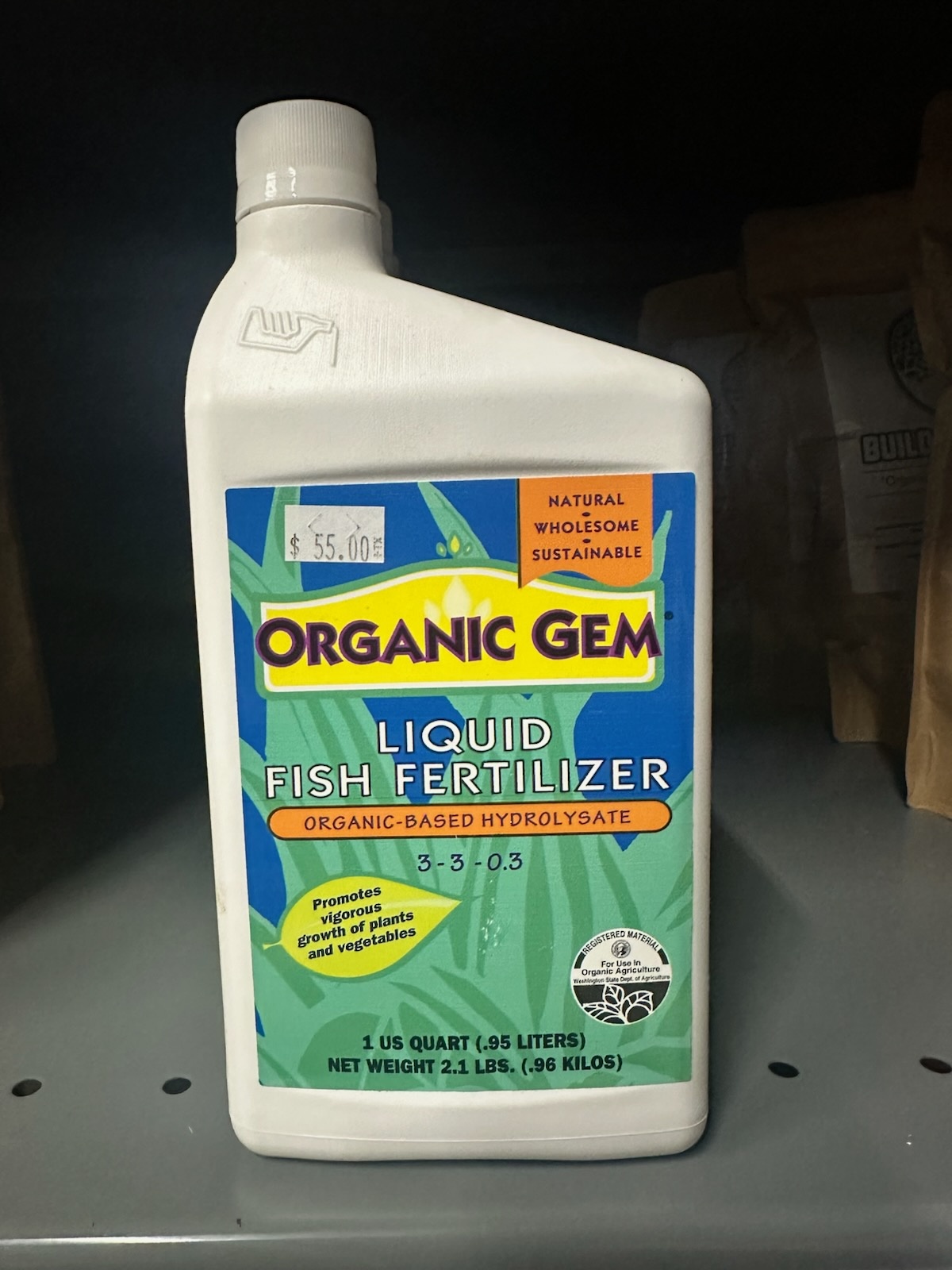 Organic Gem Liquid fish fertilizer from BAS